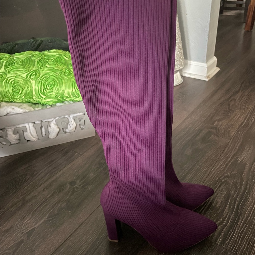 wine purple boots